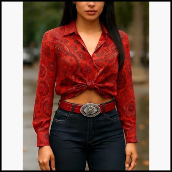 Faux Leather Western Belt Adjustable Waist Belt for Women main image 6
